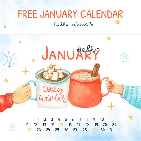 Free January Calendar – MasterBundles