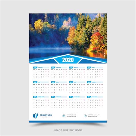 Premium Vector | One page calendar