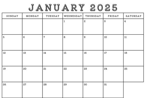 2025 Calendar | PDF Printable Download - Etsy