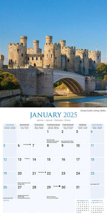 Calendar Club | 2025 Castles Wall Calendar