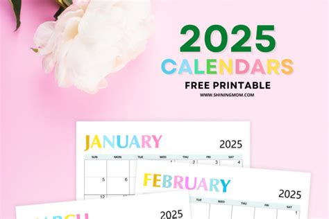 Shining Mom Calendar 2025 Printable - Gretal Harriet