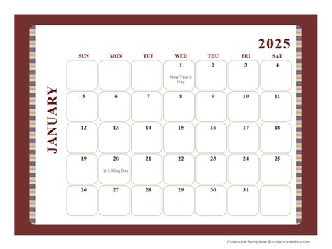 2025 Calendar Template Large Boxes - Free Printable Templates