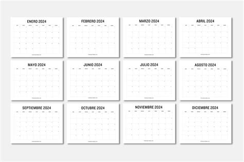 Calendarios 2024 para Imprimir, diseño minimalista | Vida Imprimible