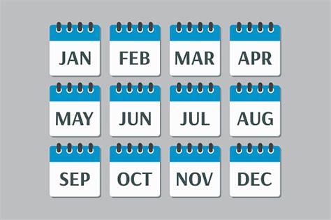 Set Of Year Month Calendar Page Icons Stock Illustration - Download ...