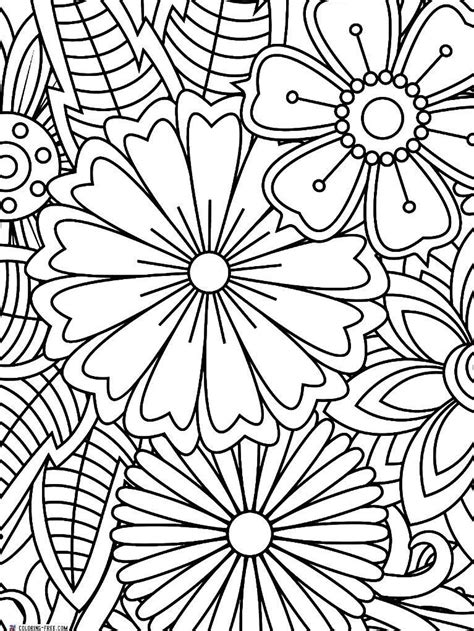 Artistic Wild Flowers Coloring Pages (Free Printables) | Flower ...