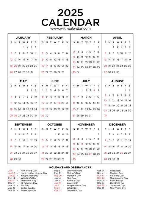 Grab Free 2025 Calendar Printable One Page | Calendar Gallery