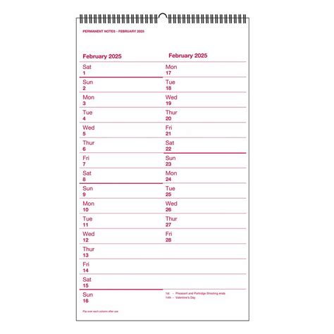 53 | Month-to-view Calendar 2025 - Charfleet Book Bindery