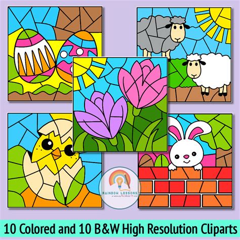 easter colors cliparts