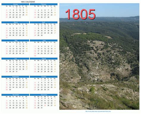 1805 Calendar