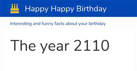 The year 2110: Calendar, history and birthdays