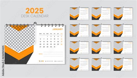 Desk calendar 2025 planner and corporate design template set, Annual ...