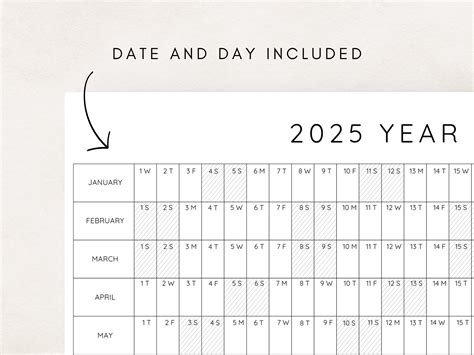 2025 Year Planner Printable, Yearly Planning Calendar, Calendar Poster ...