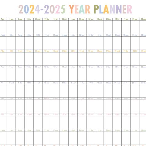 Academic Wall Calendar for 2024-2025 Year A0 A1 A2 A3 Size, School Year ...