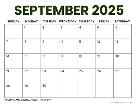 September 2025 Calendar (52 Free PDF Printables)