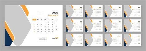 Desk Calendar Template 2025, New Year 2025 table calendar, Minimalist ...