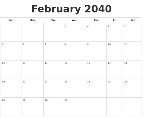 July 2040 Calendar Maker