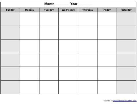 Monthly Calendar Printable | templates free printable