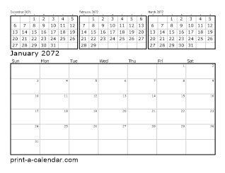 Download 2072 Printable Calendars