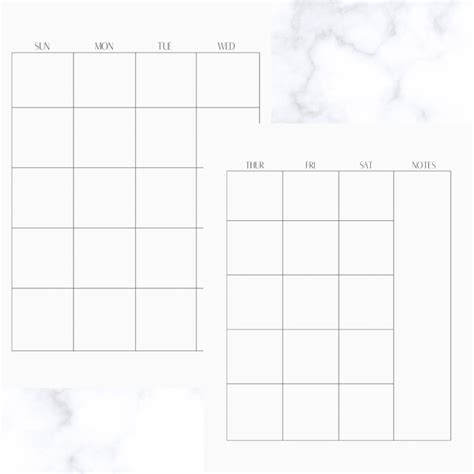 Two Page Monthly Calendar Printable (Free Planner Pages)