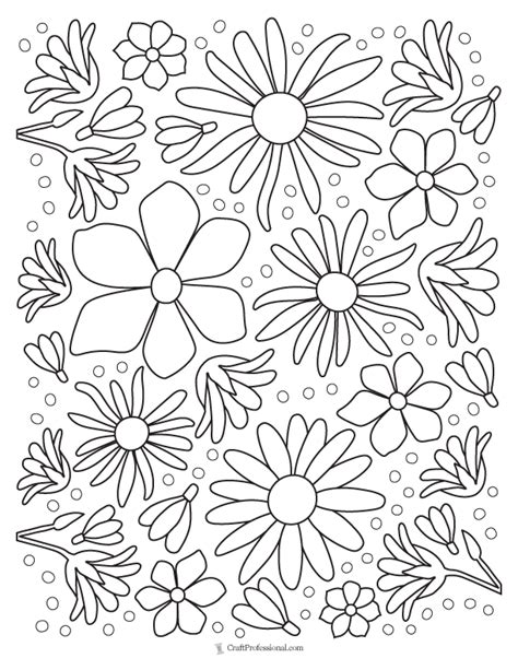 Hawaiian Flowers Printable Coloring Pages