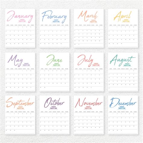 Printable 2025 Calendar - Etsy