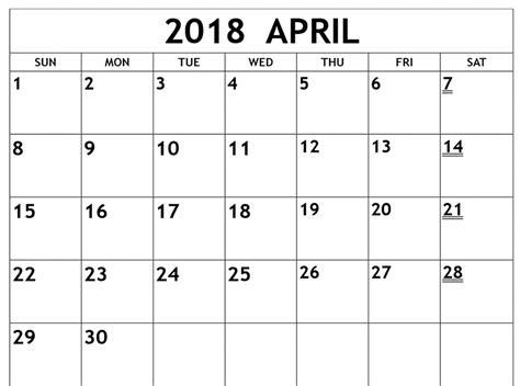 Blank April Printable Calendar | Oppidan Library