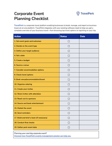 Free Event Planning Checklist Template Excel