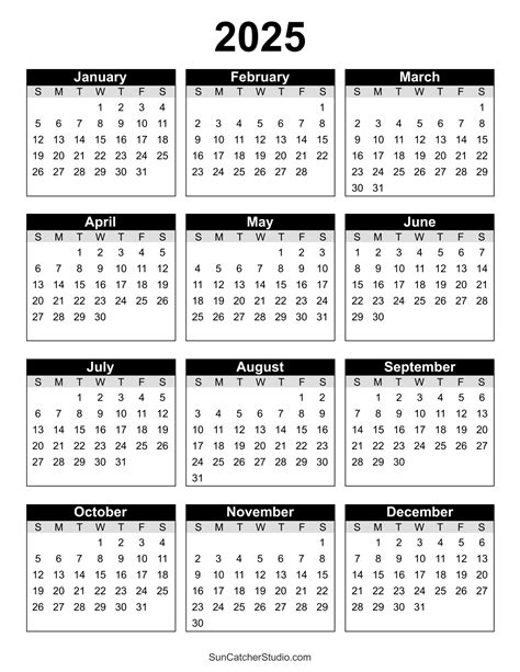 2025 Free Printable Yearly Calendar | Calendar 2025
