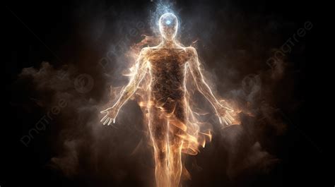 Depiction Of The Human Body In Fire Background, Picture Of Soul Leaving ...