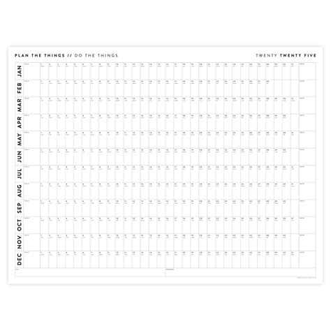 PRINTABLE 2025 HORIZONTAL WALL CALENDAR MINIMAL - INSTANT DOWNLOAD ...
