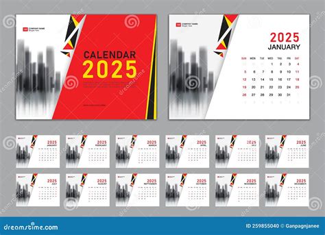 Calendar 2025 - 12 Months Yearly Vector Calendar In Year 2025 ...