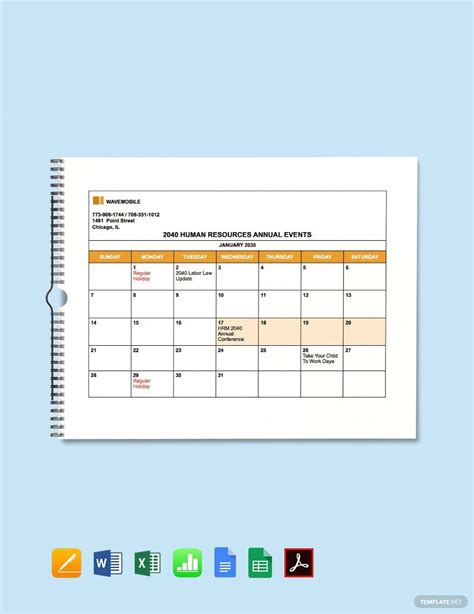 Activity Calendar Template Excel