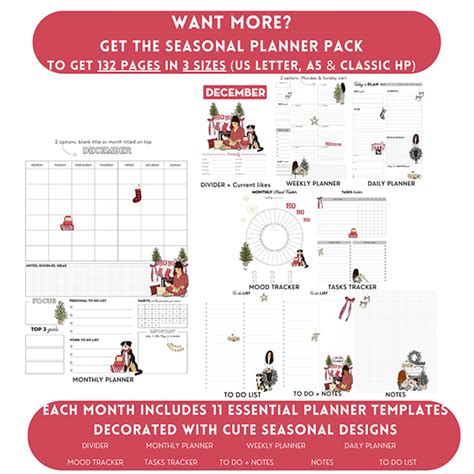 Free Printable December Planner Pages - Lovely Planner