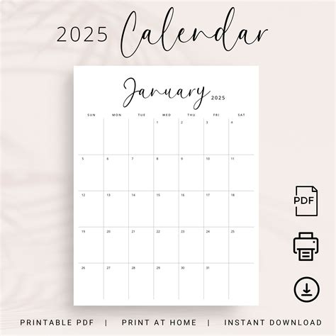 Year Planner Calendar 2025 Printable | Dean Soutter