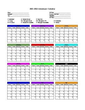 Attendance Calendar 2025 Free Printable - Kim Leonore