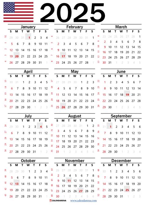 2025 Calendar USA: Dates And Holidays