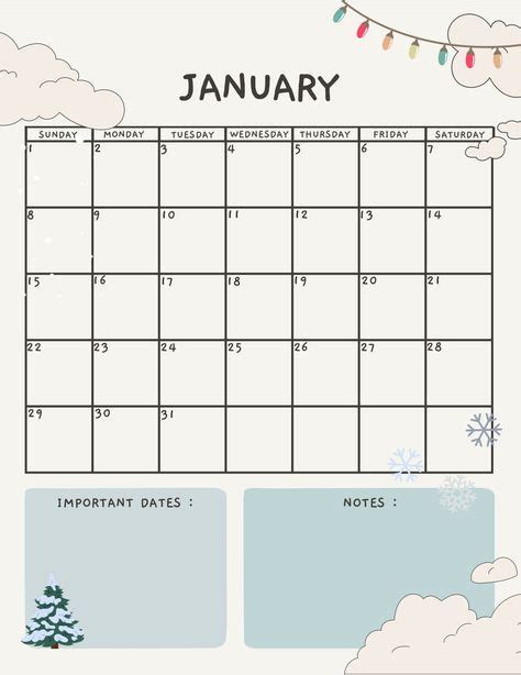 Cute calendar template 2024 free aesthetic printables – Artofit