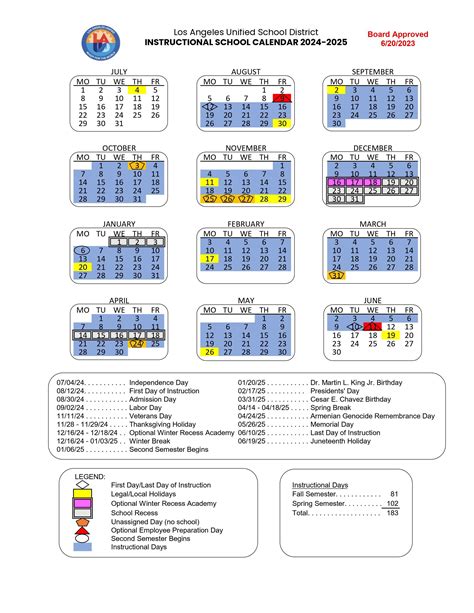 Lausd 2025 To 2025 Instructional Calendar - Juanita K. Smith