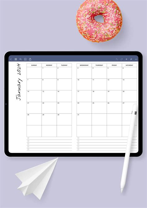 Download Printable Monthly calendar with notes PDF
