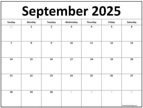 September 2025 calendar | free printable calendars