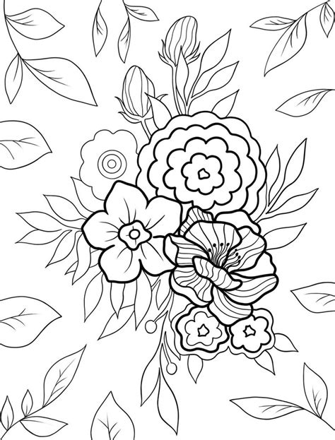 Coloring Sheets FLOWERS - Etsy