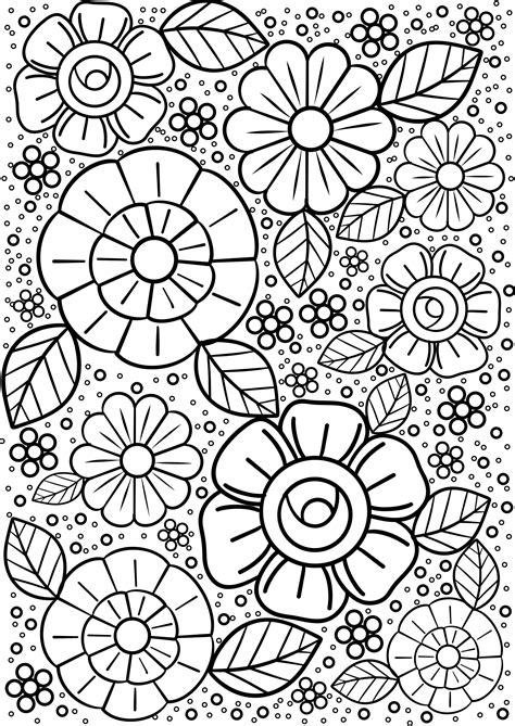 Flower Doodle Coloring Page - PDF - Highfile