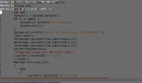 Countdown Timer In Java Using Threading