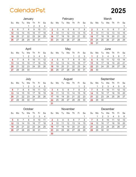 Download Year 2028 PDF Calendar