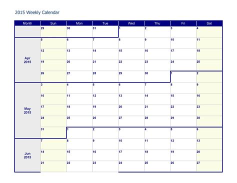 26 Blank Weekly Calendar Templates [PDF, Excel, Word] - Template Lab