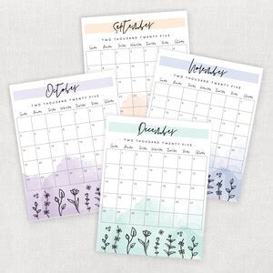 Printable 2025 Calendar - Etsy