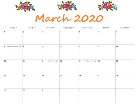 March Printable Calendar