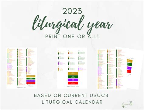 Printable Catholic Liturgical Calendar Liturgical Calendar Printable