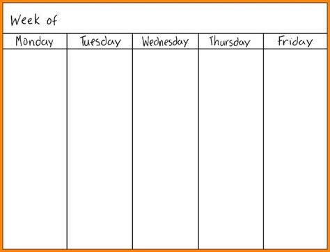 blank monday through sunday calendar month calendar printable - blank ...