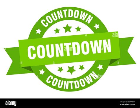 countdown round ribbon isolated label. countdown sign Stock Vector ...